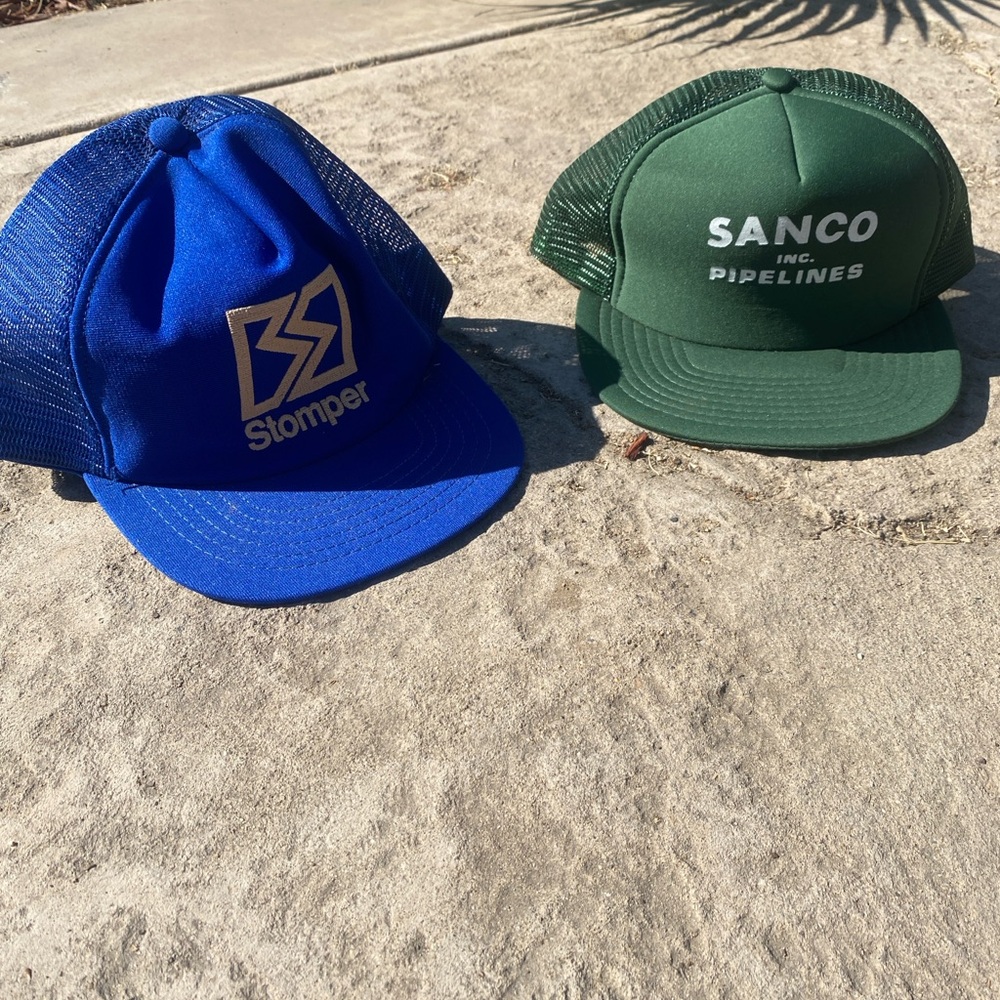 Hat, Stomper Blue + Sanco Green Trucker Bundle